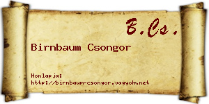 Birnbaum Csongor névjegykártya